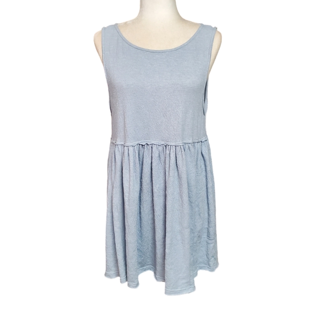 Aemi+Co Boho Dress Womens Small Blue Sleeveless Flowy Mini Dress with Pockets